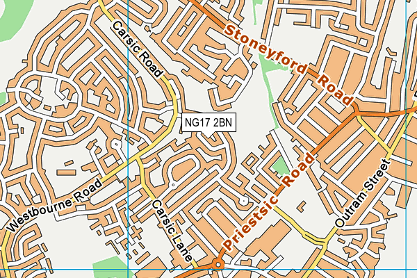 NG17 2BN map - OS VectorMap District (Ordnance Survey)