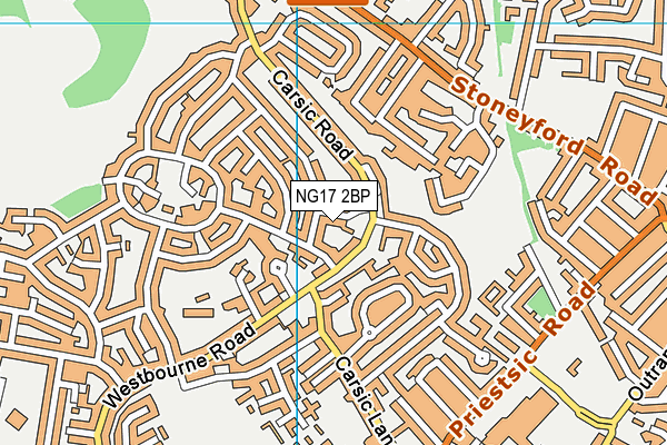 NG17 2BP map - OS VectorMap District (Ordnance Survey)