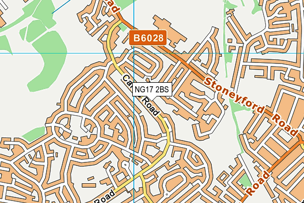 NG17 2BS map - OS VectorMap District (Ordnance Survey)