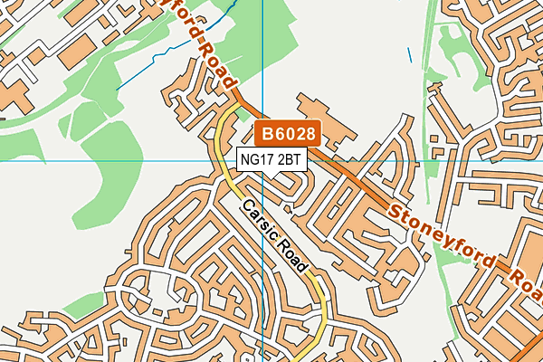 NG17 2BT map - OS VectorMap District (Ordnance Survey)