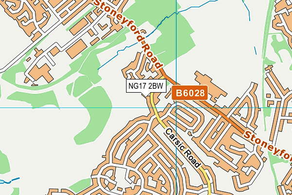 NG17 2BW map - OS VectorMap District (Ordnance Survey)