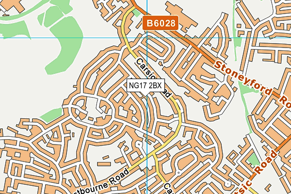 NG17 2BX map - OS VectorMap District (Ordnance Survey)