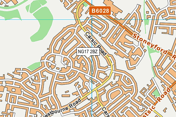 NG17 2BZ map - OS VectorMap District (Ordnance Survey)