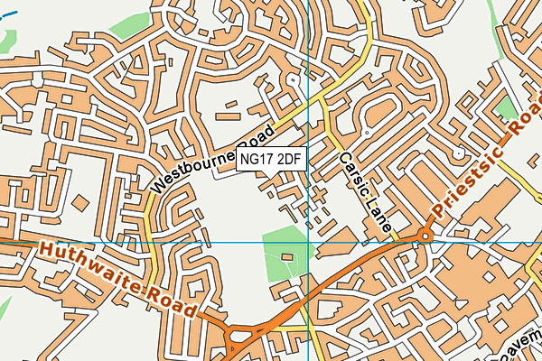 NG17 2DF map - OS VectorMap District (Ordnance Survey)