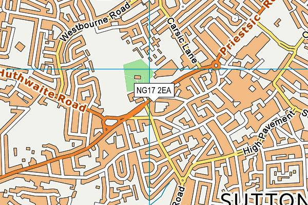 NG17 2EA map - OS VectorMap District (Ordnance Survey)