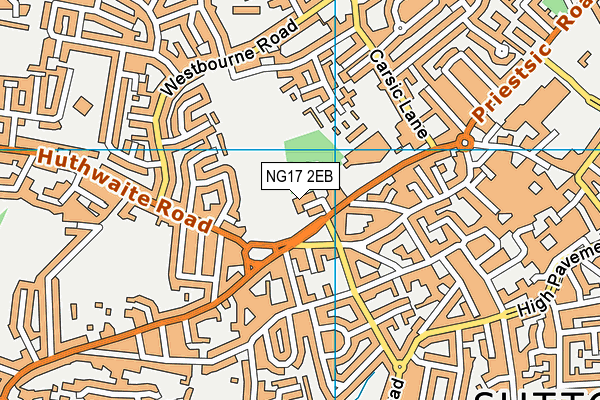 NG17 2EB map - OS VectorMap District (Ordnance Survey)