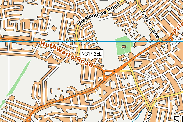NG17 2EL map - OS VectorMap District (Ordnance Survey)