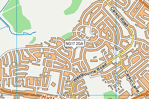 NG17 2GA map - OS VectorMap District (Ordnance Survey)