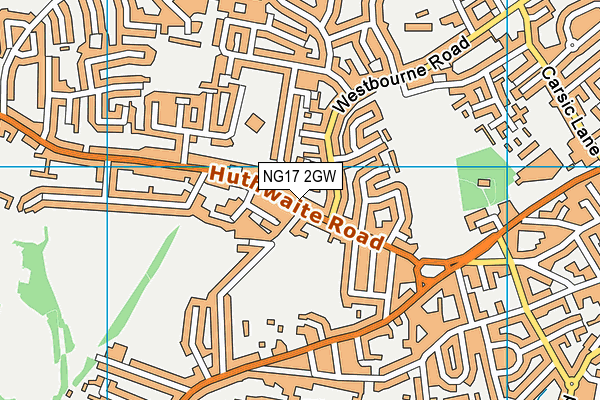 NG17 2GW map - OS VectorMap District (Ordnance Survey)