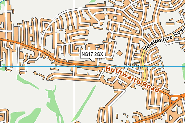 NG17 2GX map - OS VectorMap District (Ordnance Survey)