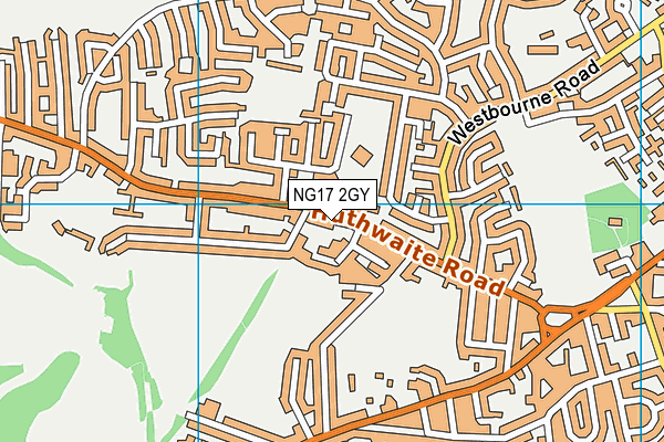 NG17 2GY map - OS VectorMap District (Ordnance Survey)