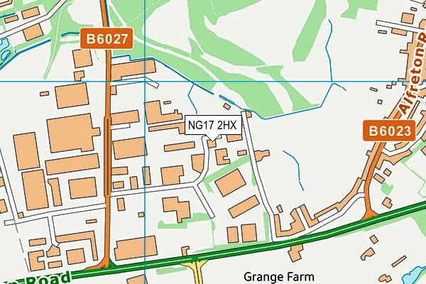 NG17 2HX map - OS VectorMap District (Ordnance Survey)