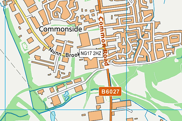 NG17 2HZ map - OS VectorMap District (Ordnance Survey)