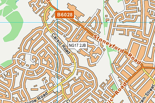 NG17 2JB map - OS VectorMap District (Ordnance Survey)