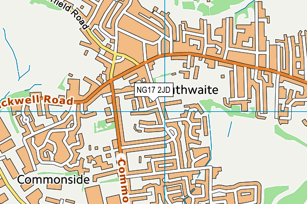 NG17 2JD map - OS VectorMap District (Ordnance Survey)