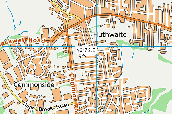 NG17 2JE map - OS VectorMap District (Ordnance Survey)