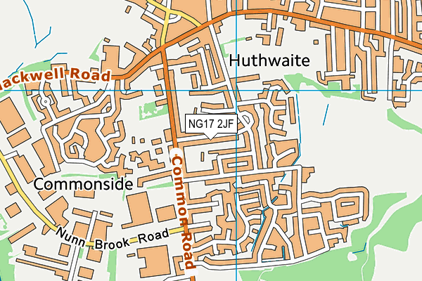 NG17 2JF map - OS VectorMap District (Ordnance Survey)