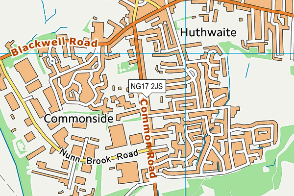 NG17 2JS map - OS VectorMap District (Ordnance Survey)