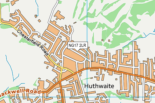 Huthwaite Leisure Centre (Closed) map (NG17 2LR) - OS VectorMap District (Ordnance Survey)