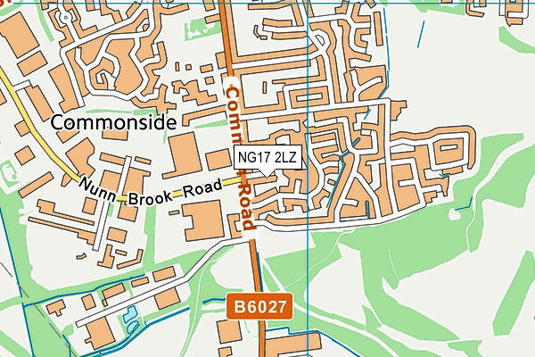 NG17 2LZ map - OS VectorMap District (Ordnance Survey)