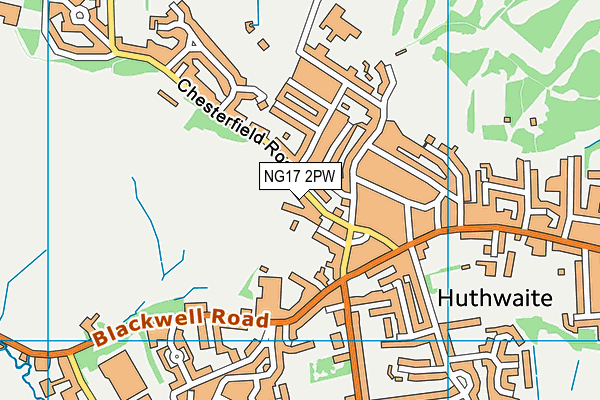 NG17 2PW map - OS VectorMap District (Ordnance Survey)