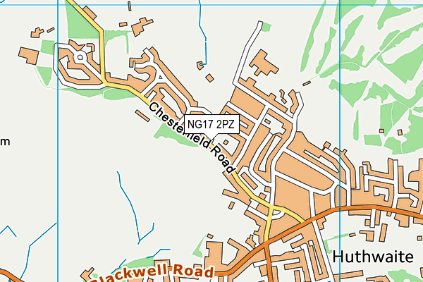 NG17 2PZ map - OS VectorMap District (Ordnance Survey)