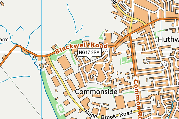 NG17 2RA map - OS VectorMap District (Ordnance Survey)