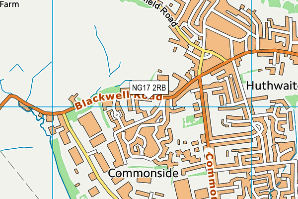 NG17 2RB map - OS VectorMap District (Ordnance Survey)