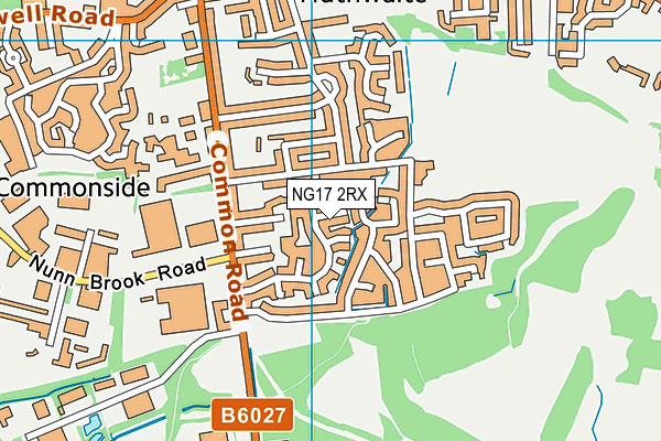 NG17 2RX map - OS VectorMap District (Ordnance Survey)