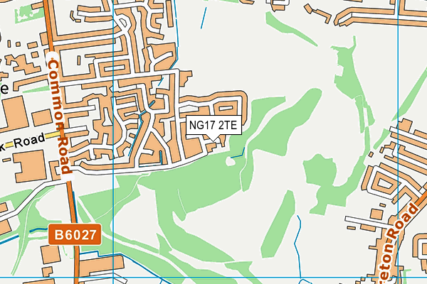 NG17 2TE map - OS VectorMap District (Ordnance Survey)