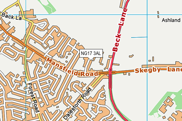 NG17 3AL map - OS VectorMap District (Ordnance Survey)