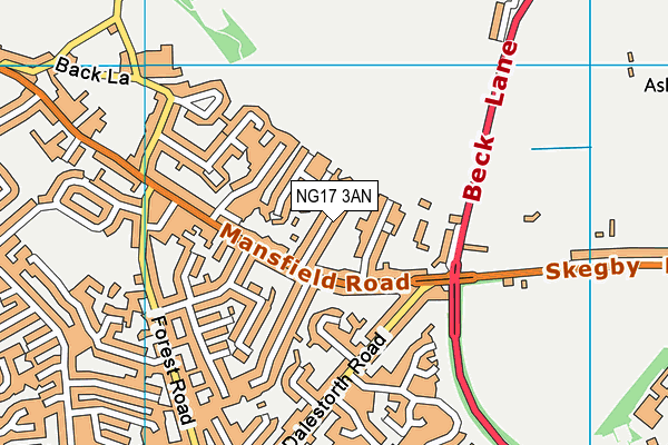 NG17 3AN map - OS VectorMap District (Ordnance Survey)