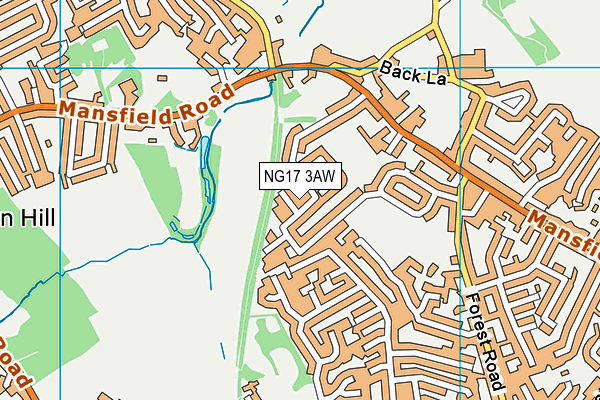 NG17 3AW map - OS VectorMap District (Ordnance Survey)