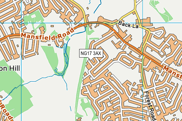 NG17 3AX map - OS VectorMap District (Ordnance Survey)