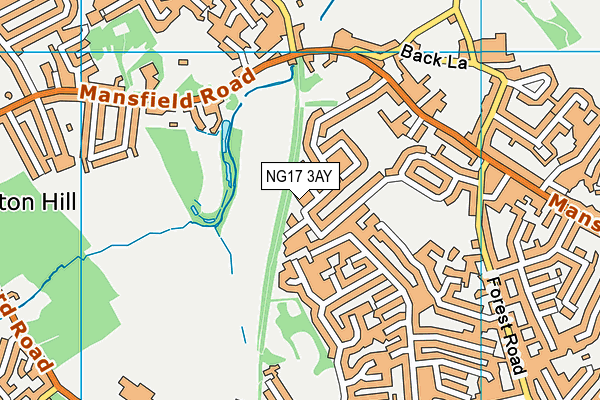 NG17 3AY map - OS VectorMap District (Ordnance Survey)