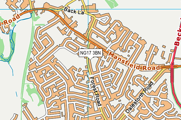 NG17 3BN map - OS VectorMap District (Ordnance Survey)