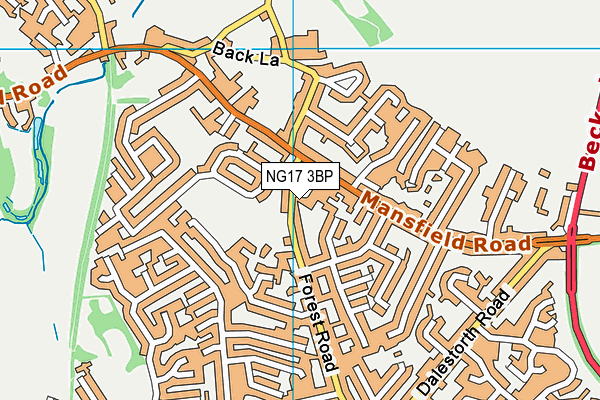 NG17 3BP map - OS VectorMap District (Ordnance Survey)