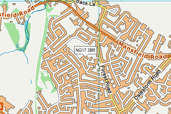 NG17 3BR map - OS VectorMap District (Ordnance Survey)