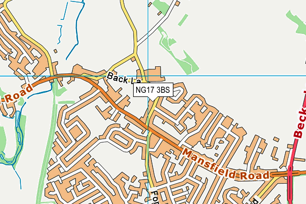 NG17 3BS map - OS VectorMap District (Ordnance Survey)