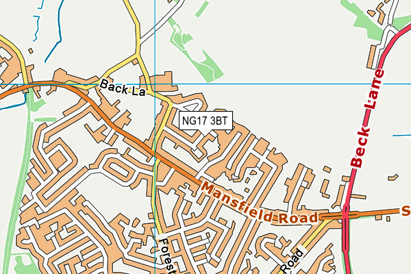 NG17 3BT map - OS VectorMap District (Ordnance Survey)