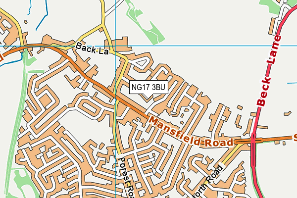 NG17 3BU map - OS VectorMap District (Ordnance Survey)