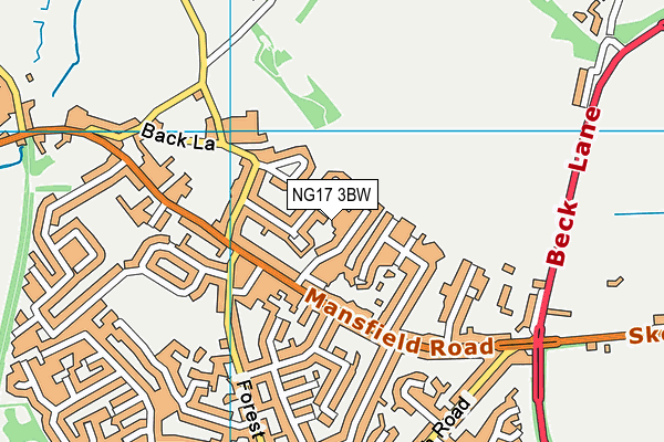 NG17 3BW map - OS VectorMap District (Ordnance Survey)