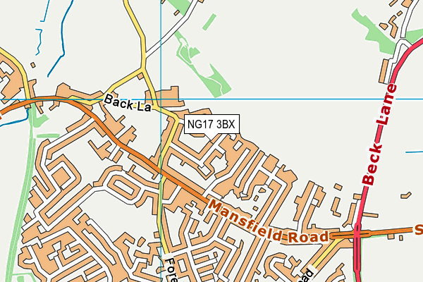 NG17 3BX map - OS VectorMap District (Ordnance Survey)