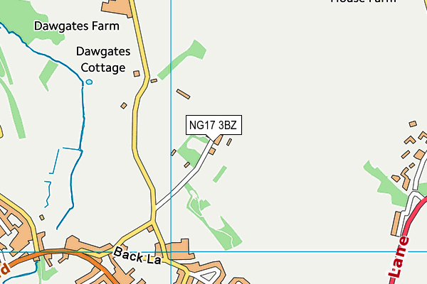 NG17 3BZ map - OS VectorMap District (Ordnance Survey)