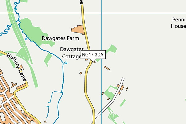 NG17 3DA map - OS VectorMap District (Ordnance Survey)