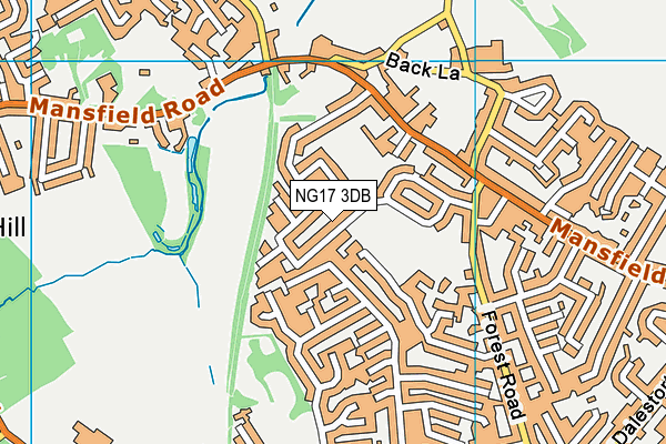 NG17 3DB map - OS VectorMap District (Ordnance Survey)