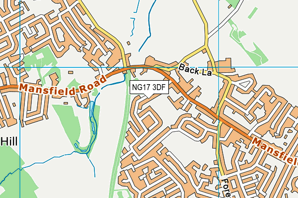 NG17 3DF map - OS VectorMap District (Ordnance Survey)