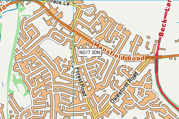 NG17 3DN map - OS VectorMap District (Ordnance Survey)