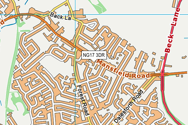 NG17 3DR map - OS VectorMap District (Ordnance Survey)