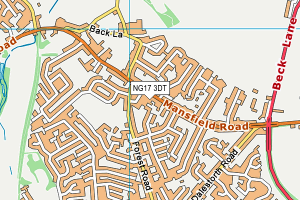 NG17 3DT map - OS VectorMap District (Ordnance Survey)